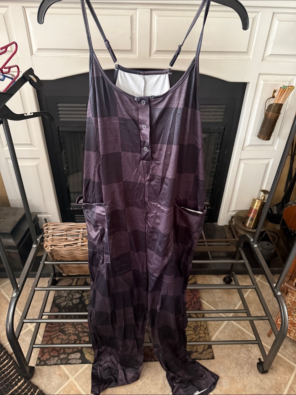 Women's Purple Check polyester Romper - Brand Unspecified 0102 NWOT